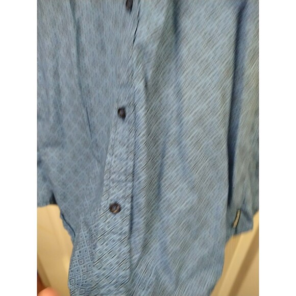 Prana Men's XL Blue Diamond S/S Collared Button Shirt Preppy Business Casual - Picture 6 of 8